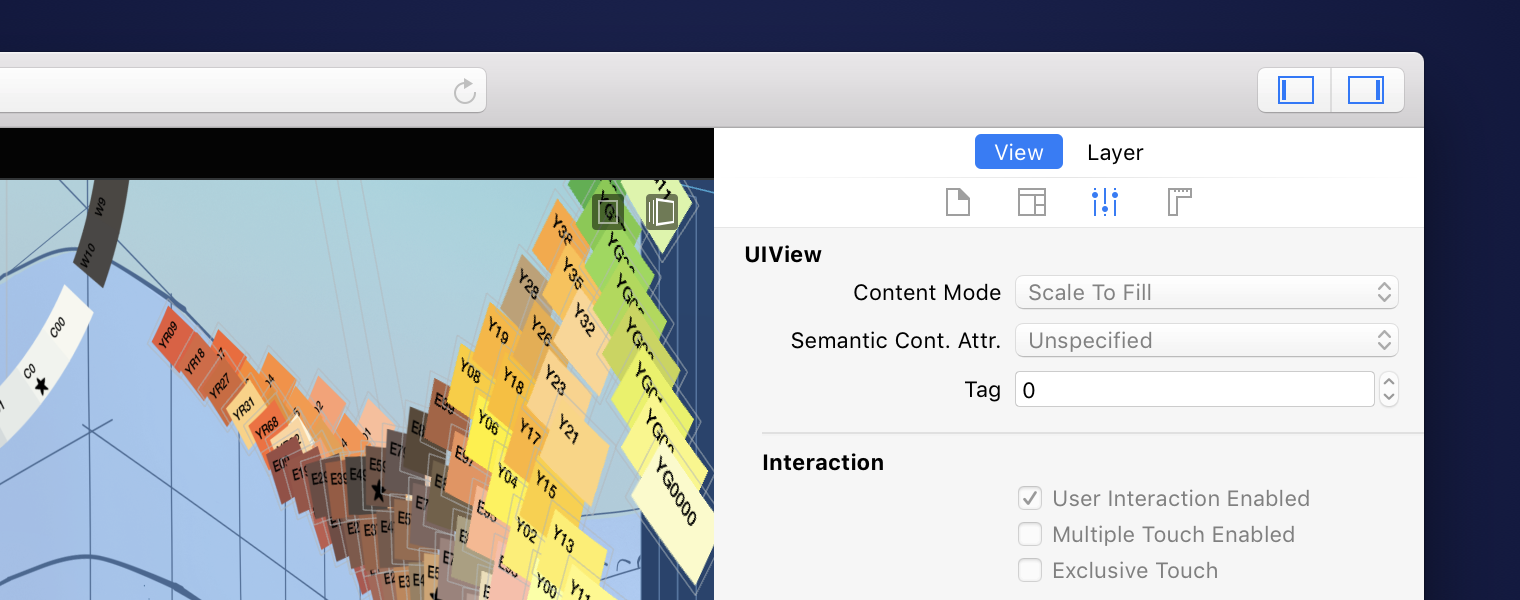 Reveal inspector panel showing the new View/Layer scope bar